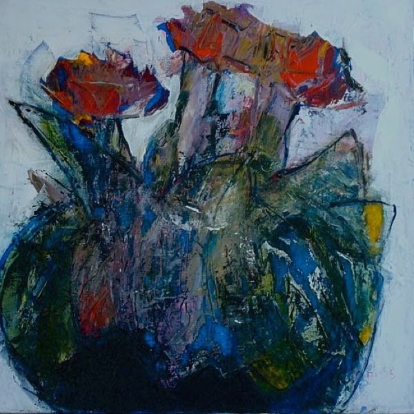 Zonder titel — Clivia (50×50cm) — schilderij van Henk van Dam
