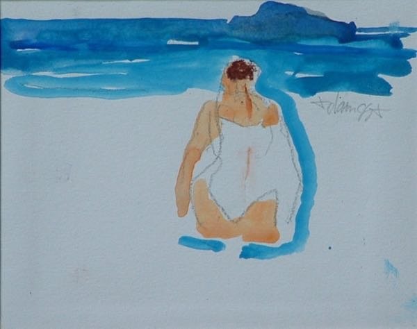 Baadster — schilderij van Henk van Dam