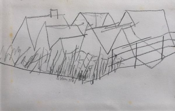 Driehuizen — schilderij van Henk van Dam