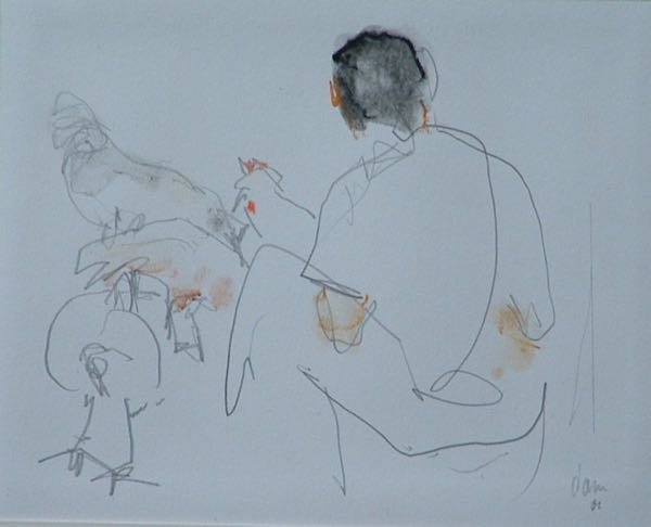 Handelswaar op de markt — schilderij van Henk van Dam