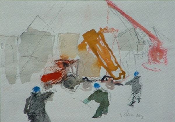 Zonder titel — Impressies (12×18cm) — schilderij van Henk van Dam