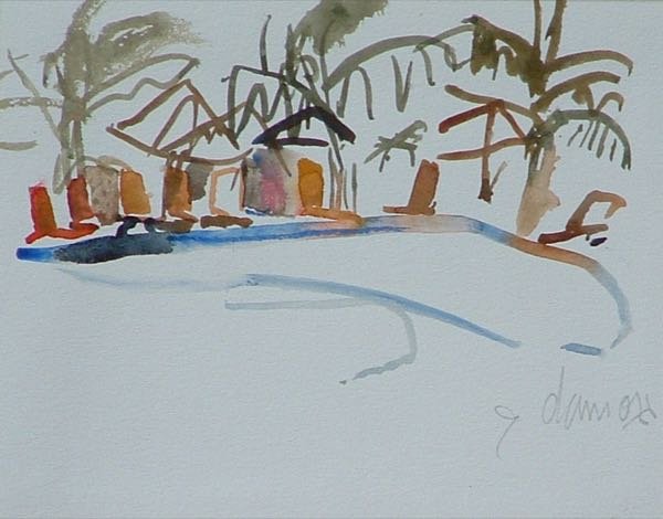 Zonder titel — Impressies (12×18cm) — schilderij van Henk van Dam