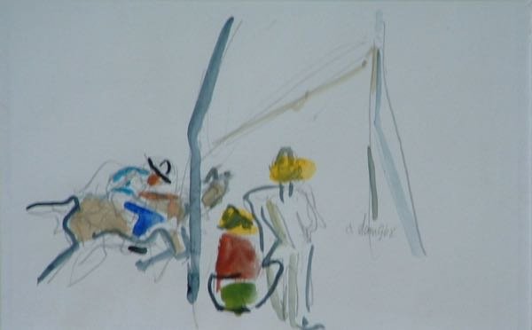 Zonder titel — Impressies (12×18cm) — schilderij van Henk van Dam