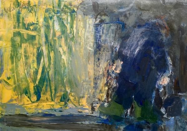 Zonder titel — Op het eiland (Gouache op papier) — schilderij van Henk van Dam