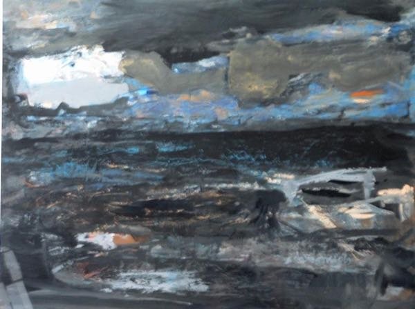 Najaarsstorm — schilderij van Henk van Dam