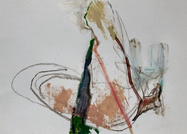 Model, zittend — schilderij van Henk van Dam