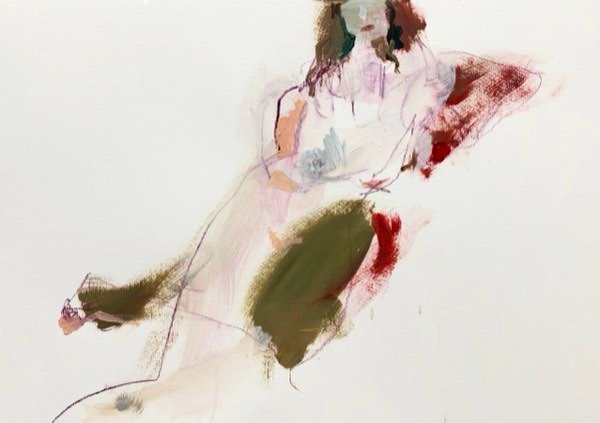 Model, diagonaal — schilderij van Henk van Dam