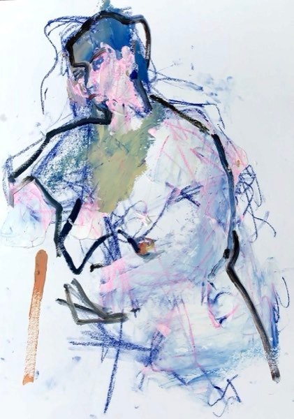 Model, portret — schilderij van Henk van Dam