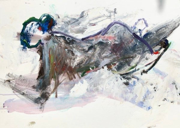Model, donker — schilderij van Henk van Dam