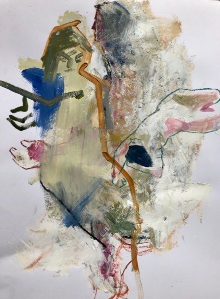 Man en vrouw — schilderij van Henk van Dam