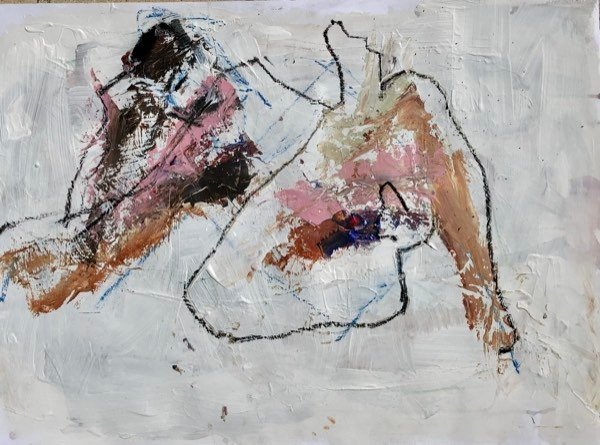 Étude de modèle, allongé — peinture de Henk van Dam