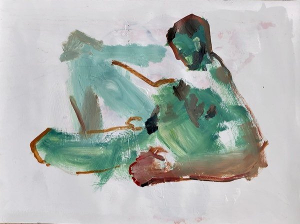 Modèle, sarcelle dominant — peinture de Henk van Dam