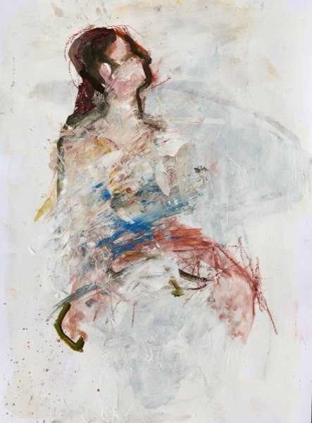 Modèle, tête renversée — peinture de Henk van Dam