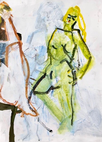 Modèle, jaune vif blond — peinture de Henk van Dam