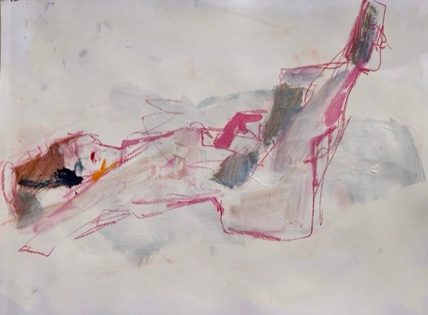 Modèle, magenta épars — peinture de Henk van Dam