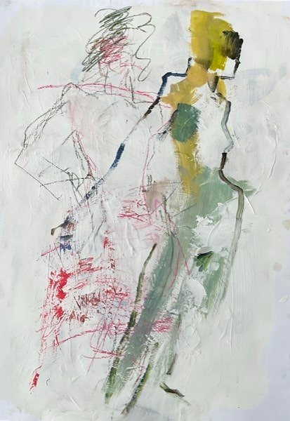 Étude de modèle en jaune moutarde — peinture de Henk van Dam