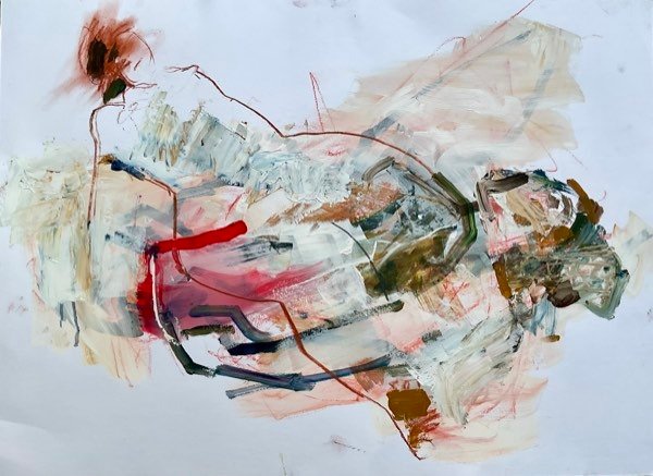 Modèle, rouge marine dynamique — peinture de Henk van Dam