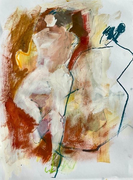 Deux modèles, rouille brun et sarcelle — peinture de Henk van Dam